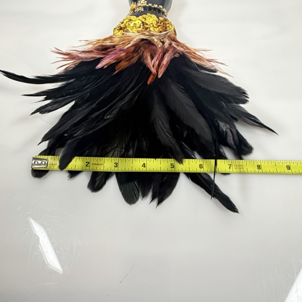Vintage Feather Dress Form Mannequin Ornament Wall Hanging Unique Creations SF - Picture 9 of 15